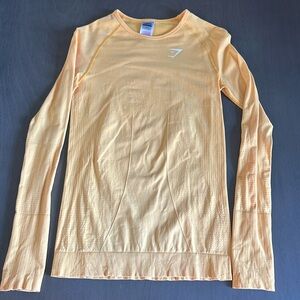 Gym shark vital seamless full length long sleeve yellow wore once washed once.